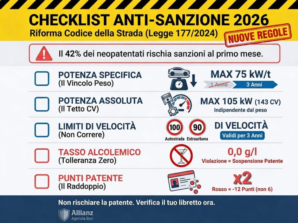 Checklist 5 Requisiti Neopatentato 2026 (Anti-Sanzione)