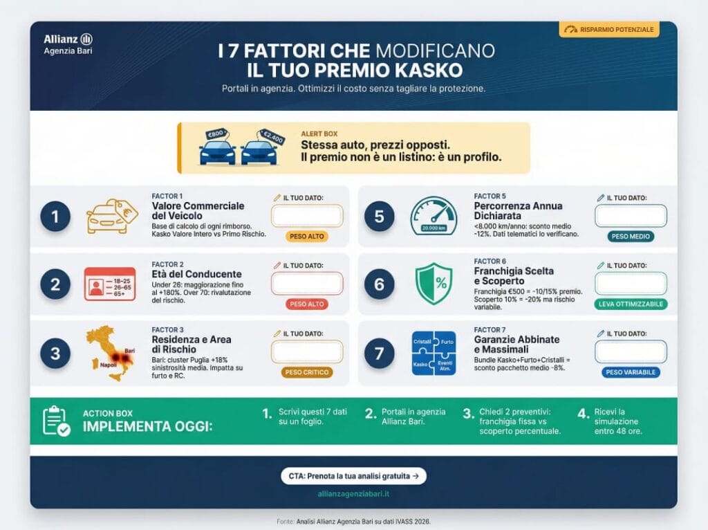 I 7 Fattori che Modificano il Tuo Premio Kasko