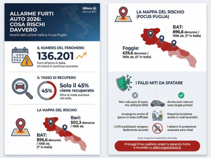 Lo scenario dei furti in Italia (e in Puglia)