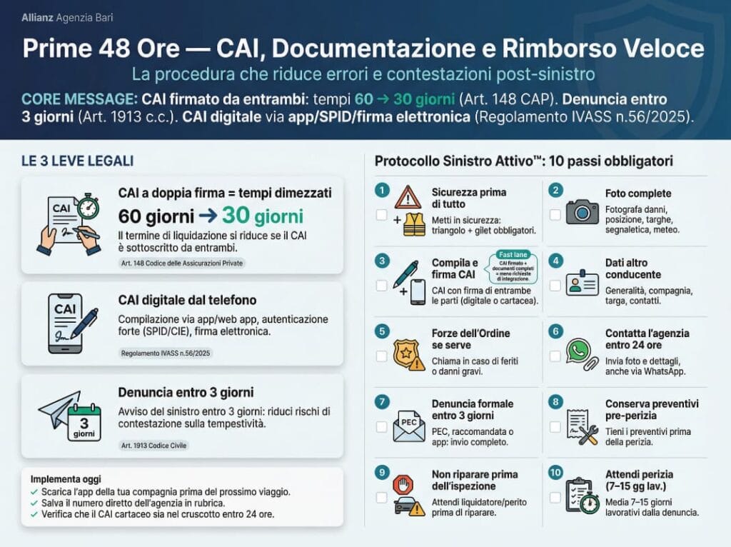 Prime 48 Ore — CAI, Documentazione e il Protocollo che Accelera il Rimborso